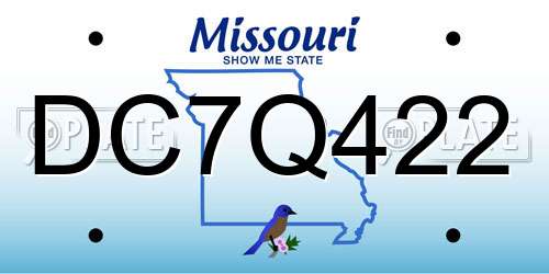 DC7Q422 Missouri License Plate