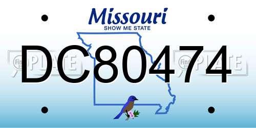 DC80474 Missouri License Plate