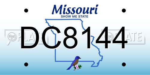 DC8144 Missouri License Plate