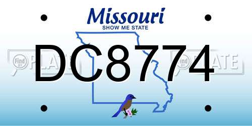 DC8774 Missouri License Plate