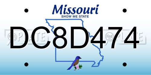 DC8D474 Missouri License Plate