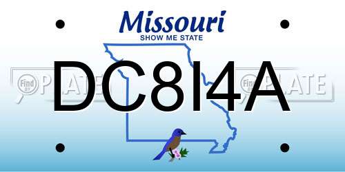 DC8I4A Missouri License Plate