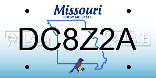 DC8Z2A Missouri License Plate
