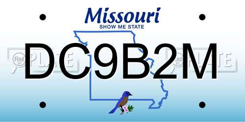 DC9B2M Missouri License Plate