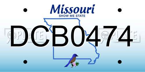 DCB0474 Missouri License Plate