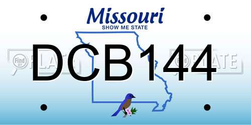 DCB144 Missouri License Plate