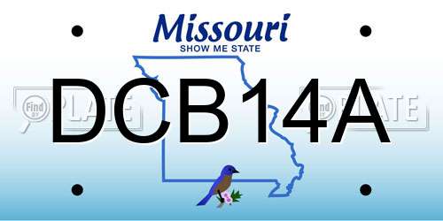 DCB14A Missouri License Plate