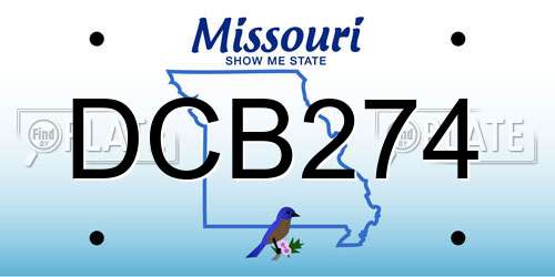 DCB274 Missouri License Plate