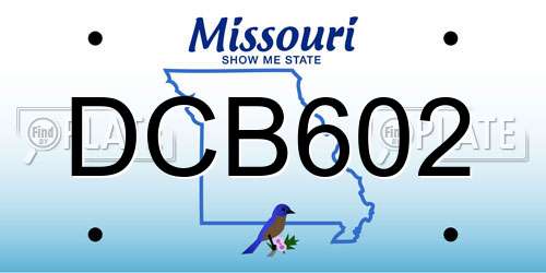 DCB602 Missouri License Plate