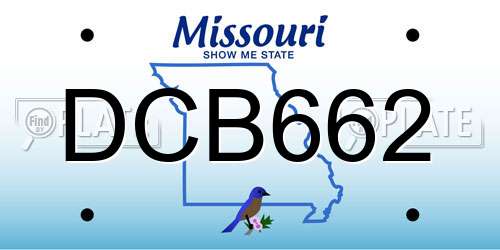 DCB662 Missouri License Plate