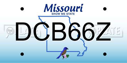 DCB66Z Missouri License Plate