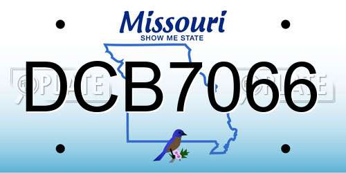 DCB7066 Missouri License Plate