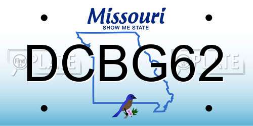DCBG62 Missouri License Plate