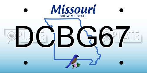 DCBG67 Missouri License Plate