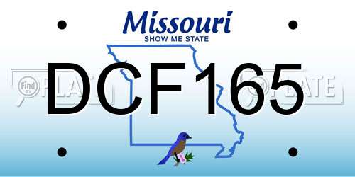 DCF165 Missouri License Plate