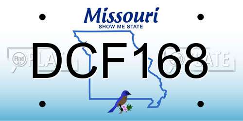 DCF168 Missouri License Plate
