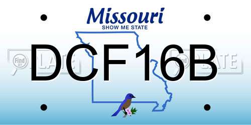 DCF16B Missouri License Plate
