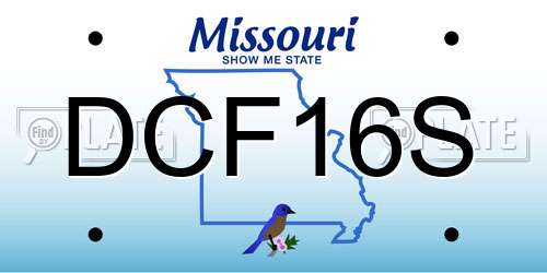 DCF16S Missouri License Plate