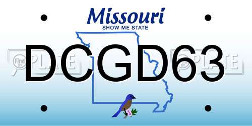 DCGD63 Missouri License Plate