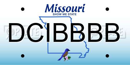 DCIBBBB Missouri License Plate