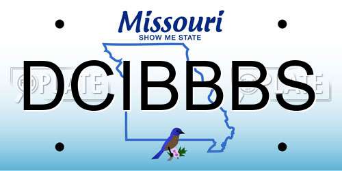 DCIBBBS Missouri License Plate