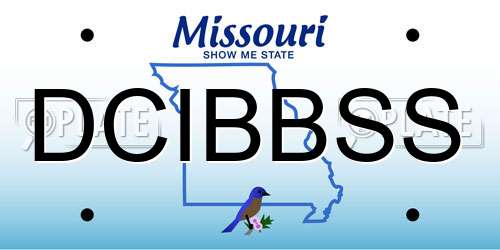 DCIBBSS Missouri License Plate