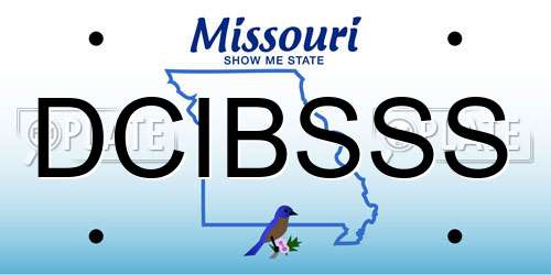 DCIBSSS Missouri License Plate
