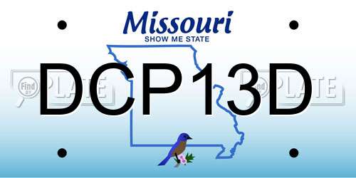 DCP13D Missouri License Plate