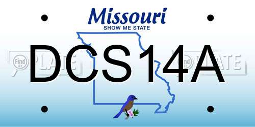 DCS14A Missouri License Plate