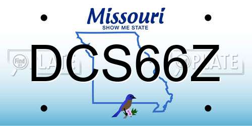 DCS66Z Missouri License Plate
