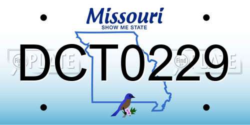 DCT0229 Missouri License Plate