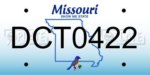 DCT0422 Missouri License Plate