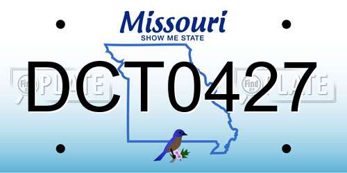 DCT0427 Missouri License Plate