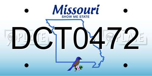 DCT0472 Missouri License Plate