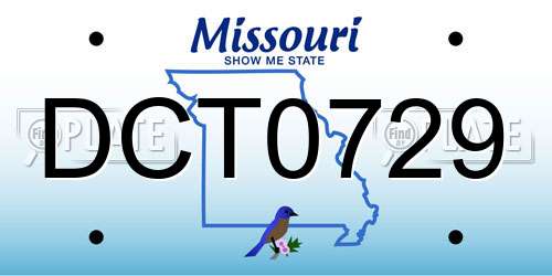 DCT0729 Missouri License Plate