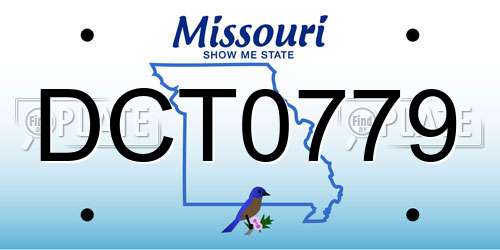 DCT0779 Missouri License Plate