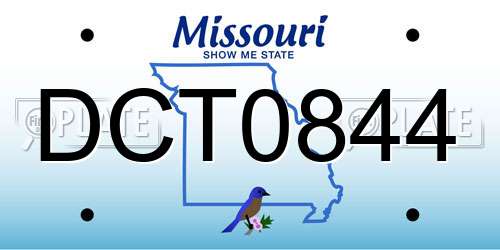 DCT0844 Missouri License Plate