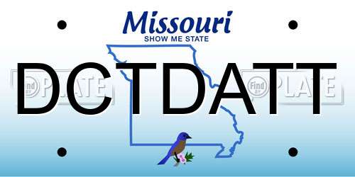 DCTDATT Missouri License Plate