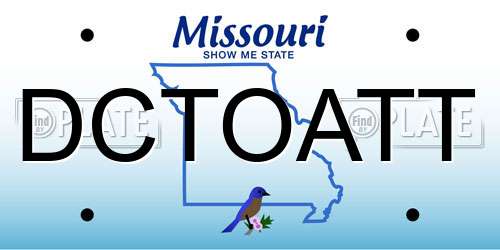 DCTOATT Missouri License Plate
