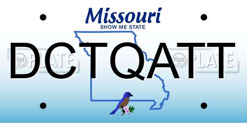 DCTQATT Missouri License Plate