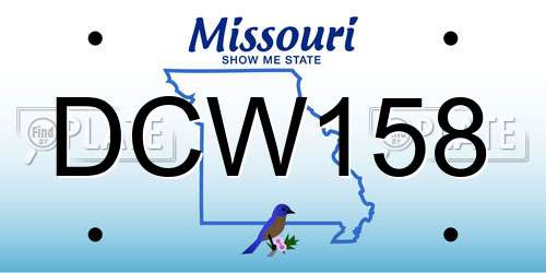 DCW158 Missouri License Plate