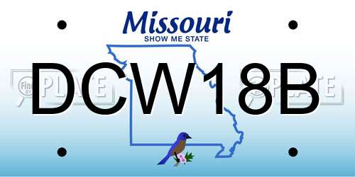 DCW18B Missouri License Plate