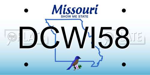 DCWI58 Missouri License Plate
