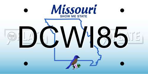 DCWI85 Missouri License Plate