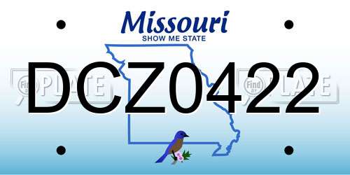 DCZ0422 Missouri License Plate