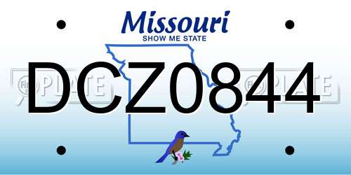 DCZ0844 Missouri License Plate