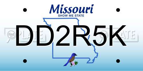 DD2R5K Missouri License Plate