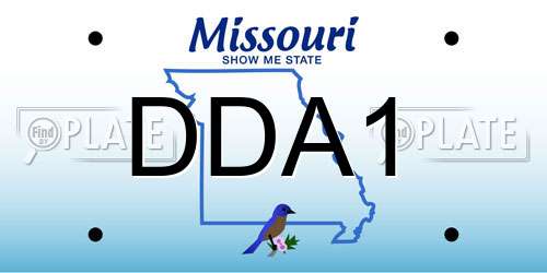 DDA1 Missouri License Plate