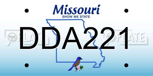 DDA221 Missouri License Plate