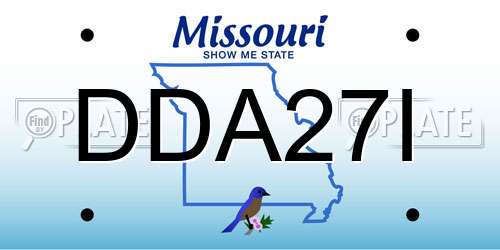 DDA27I Missouri License Plate
